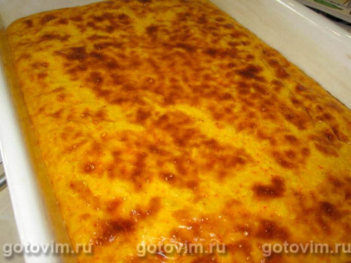 Фотографии рецепта Рисовый пудинг с шафраном и миндалем (Gotlänsk saffranspannkaka), 08 Рисовый пудинг с шафраном и миндалем (Gotlänsk saffranspannkaka), Шаг 08