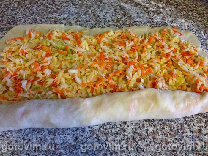 Фотографии рецепта Оромо - рулет с овощами на пару, 07 Оромо - рулет с овощами на пару, Шаг 07