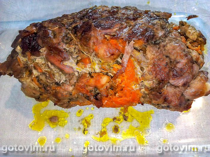 Фотографии рецепта Мясной рулет с морковной начинкой, 08 Мясной рулет с морковной начинкой, Шаг 08