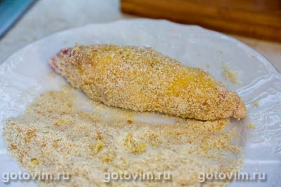Фотографии рецепта Мясные рулетики в панировке с моцареллой и помидорами, 07 Мясные рулетики в панировке с моцареллой и помидорами, Шаг 07