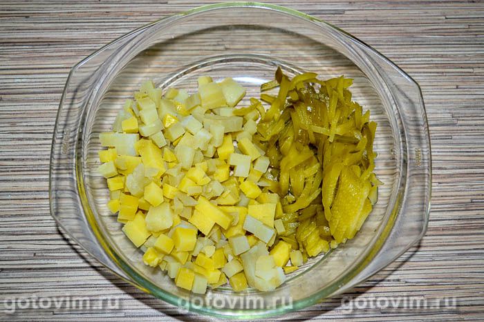 Фотографии рецепта Мясной салат с говядиной и яичными блинчиками, 03 Мясной салат с говядиной и яичными блинчиками, Шаг 03