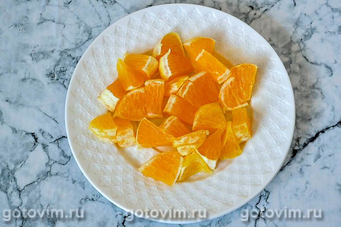 Фотографии рецепта Слоеный салат из куриной грудки с апельсинами, 01 Слоеный салат из куриной грудки с апельсинами, Шаг 01