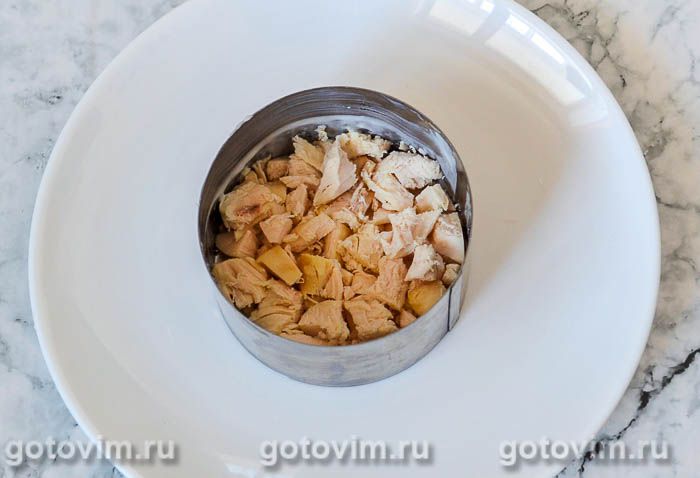 Фотографии рецепта Слоеный салат из куриной грудки с апельсинами, 05 Слоеный салат из куриной грудки с апельсинами, Шаг 05