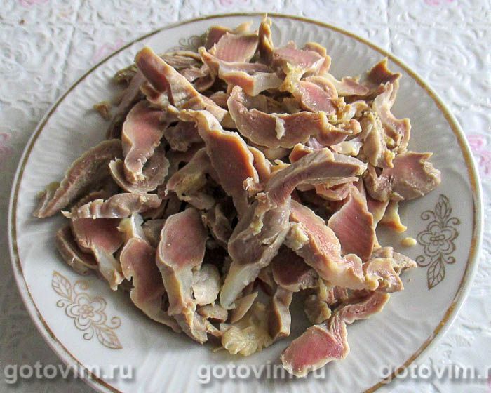 Фотографии рецепта Корейский салат с куриными желудками, 04 Корейский салат с куриными желудками, Шаг 04