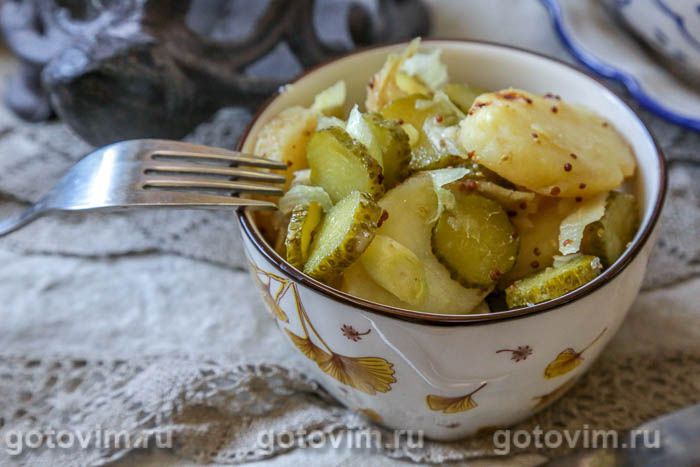 Немецкий картофельный салат с горчичной заправкой. Фотография рецепта Немецкий картофельный салат с горчичной заправкой. Фотография рецепта