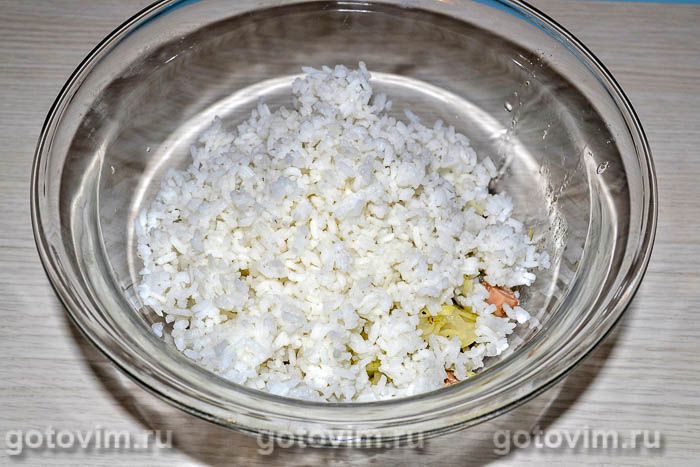 Фотографии рецепта Салат из печени трески с рисом и яблоками, 05 Салат из печени трески с рисом и яблоками, Шаг 05
