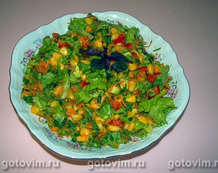 Фотографии рецепта Овощной салат с авокадо, манго и кукурузой, 06 Овощной салат с авокадо, манго и кукурузой, Шаг 06