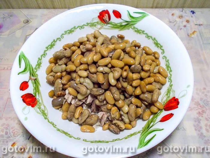 Фотографии рецепта Салат с фасолью и мясом, 03 Салат с фасолью и мясом, Шаг 03