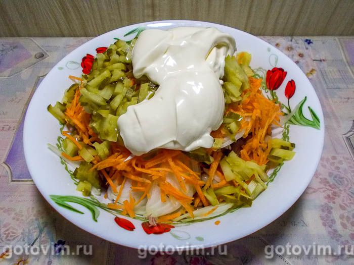 Фотографии рецепта Салат с фасолью и мясом, 07 Салат с фасолью и мясом, Шаг 07