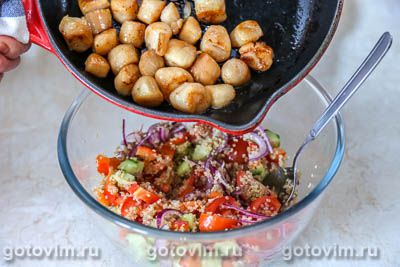 Фотографии рецепта Салат с морскими гребешками и киноа, 07 Салат с морскими гребешками и киноа, Шаг 07