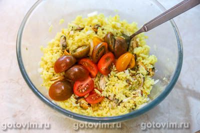 Фотографии рецепта Салат с мидиями, помидорами и рисом, 06 Салат с мидиями, помидорами и рисом, Шаг 06