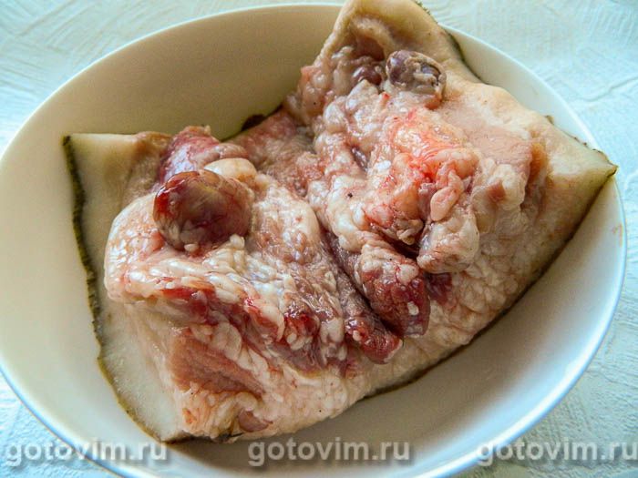 Фотографии рецепта Сало, варенное в пакете с луковой шелухой, 01 Сало, варенное в пакете с луковой шелухой, Шаг 01