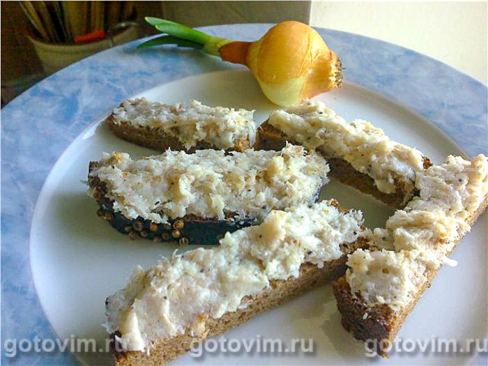 Фотографии рецепта Закуска из сала с чесноком, 02 Закуска из сала с чесноком, Шаг 02