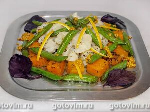 Салат из стручковой фасоли с тыквой и цветной капустой