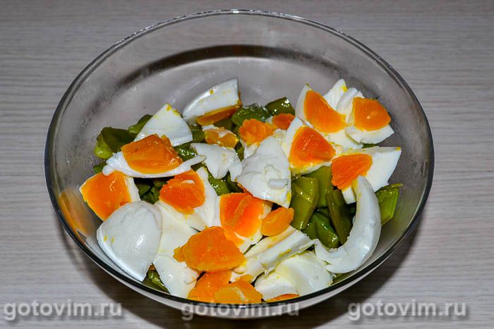 Фотографии рецепта Салат из стручковой фасоли и яйца, 07 Салат из стручковой фасоли и яйца, Шаг 07
