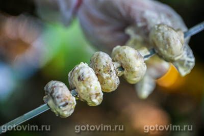 Фотографии рецепта Шашлык из грибов в майонезе с чесноком, 05 Шашлык из грибов в майонезе с чесноком, Шаг 05