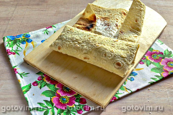 Фотографии рецепта Лаваш с капустой и крабовыми палочками, 07 Лаваш с капустой и крабовыми палочками, Шаг 07