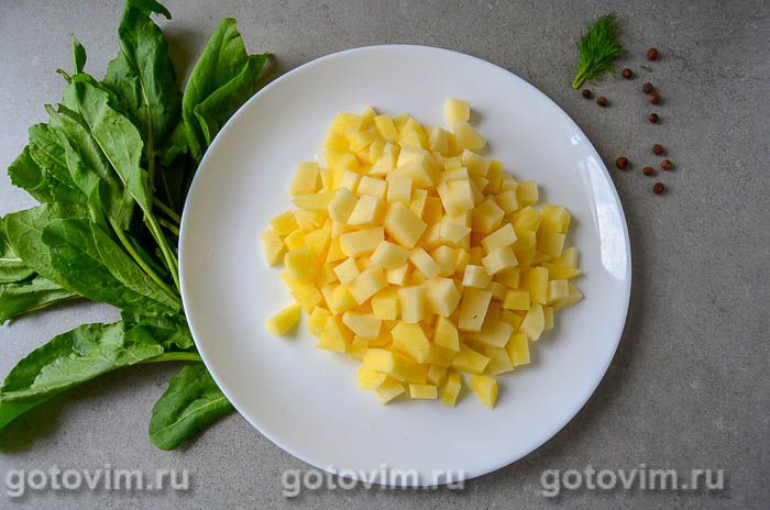 Фотографии рецепта Суп из щавеля с мясом индейки, 02 Суп из щавеля с мясом индейки, Шаг 02
