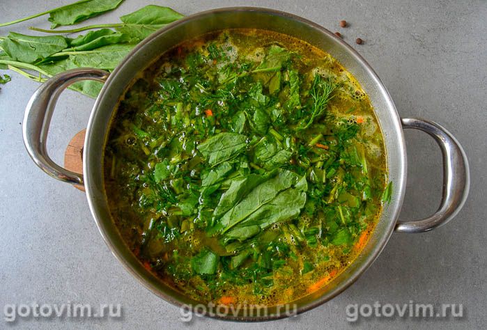 Фотографии рецепта Суп из щавеля с мясом индейки, 07 Суп из щавеля с мясом индейки, Шаг 07