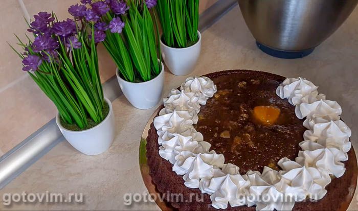 Фотографии рецепта Шоколадный торт с зефирным кремом, 06 Шоколадный торт с зефирным кремом, Шаг 06