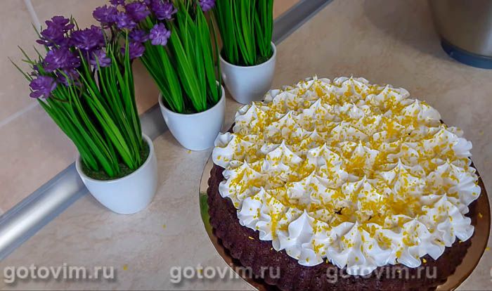 Фотографии рецепта Шоколадный торт с зефирным кремом, 07 Шоколадный торт с зефирным кремом, Шаг 07