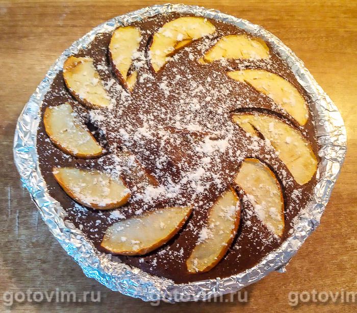 Фотографии рецепта Шоколадный пирог с яблоками из цельнозерновой и амарантовой муки, 06 Шоколадный пирог с яблоками из цельнозерновой и амарантовой муки, Шаг 06