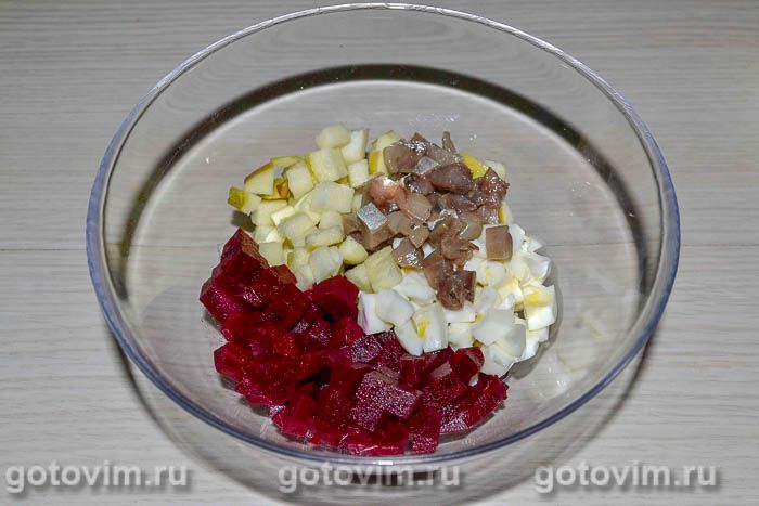 Фотографии рецепта Шведский салат из свеклы с соленой сельдью, 05 Шведский салат из свеклы с соленой сельдью, Шаг 05
