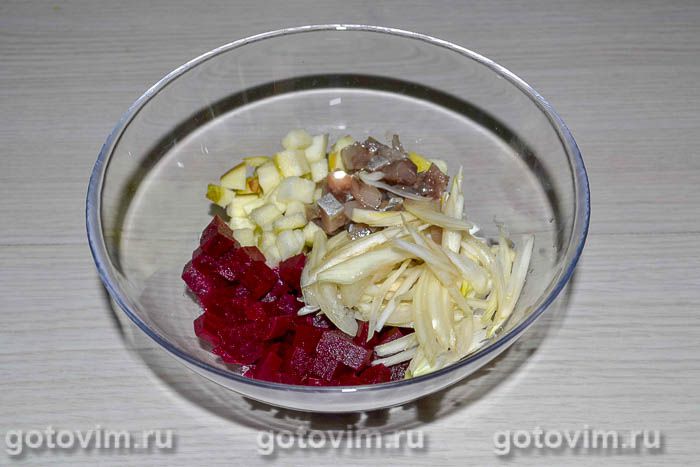 Фотографии рецепта Шведский салат из свеклы с соленой сельдью, 06 Шведский салат из свеклы с соленой сельдью, Шаг 06