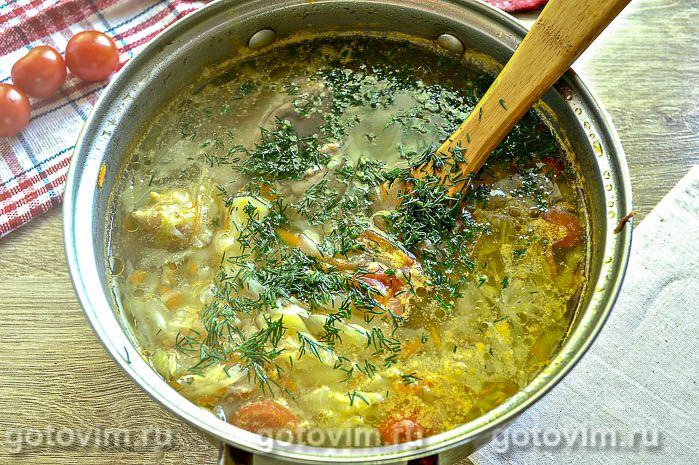 Фотографии рецепта Щи с курицей и молодой капустой, 05 Щи с курицей и молодой капустой, Шаг 05