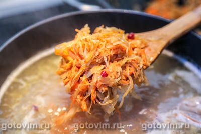 Фотографии рецепта Щи с квашеной капустой и перловкой, 05 Щи с квашеной капустой и перловкой, Шаг 05