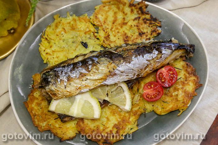 Скумбрия с чесночным маслом в микроволновке. Фотография рецепта Скумбрия с чесночным маслом в микроволновке. Фотография рецепта