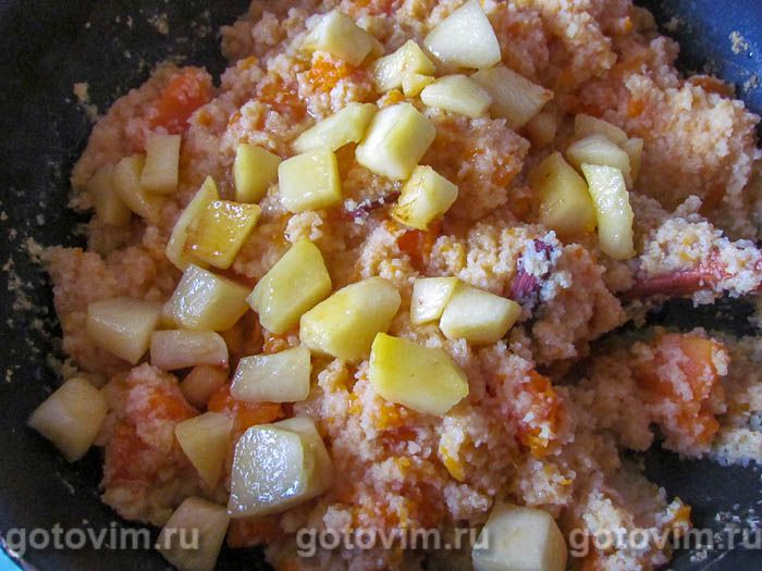 Фотографии рецепта Сладкая каша из булгура с тыквой и яблоками, 07 Сладкая каша из булгура с тыквой и яблоками, Шаг 07