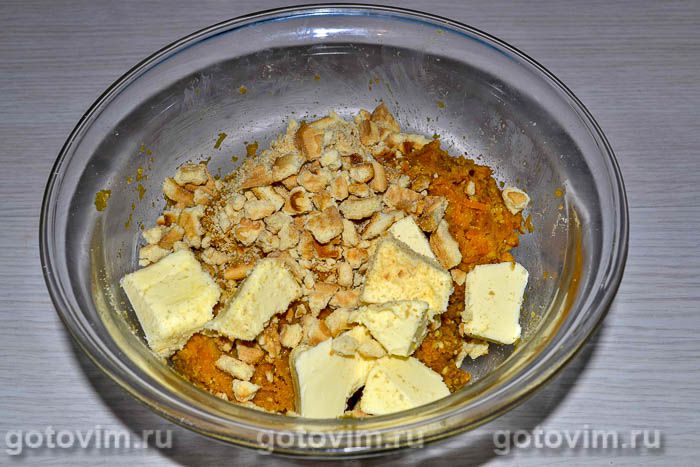 Фотографии рецепта Сладкая колбаска из печенья, моркови и тыквы , 08 Сладкая колбаска из печенья, моркови и тыквы , Шаг 08