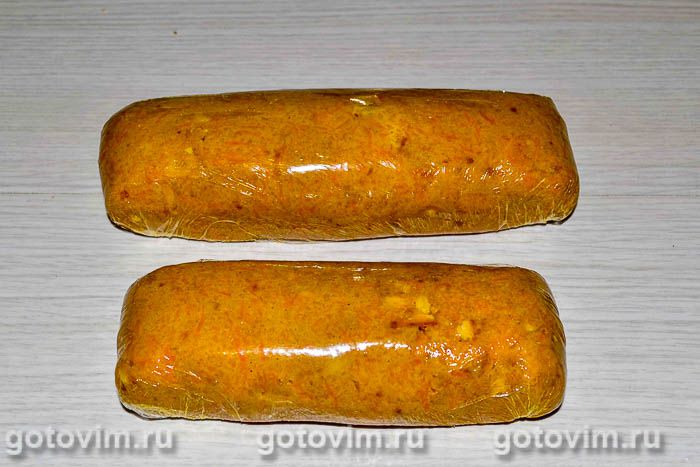Фотографии рецепта Сладкая колбаска из печенья, моркови и тыквы , 10 Сладкая колбаска из печенья, моркови и тыквы , Шаг 10