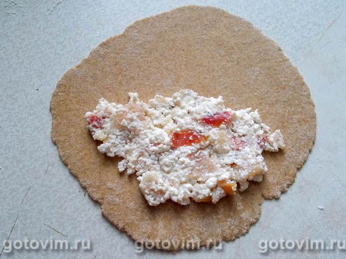 Фотографии рецепта Сладкие кутабы с творогом и яблоками, 07 Сладкие кутабы с творогом и яблоками, Шаг 07