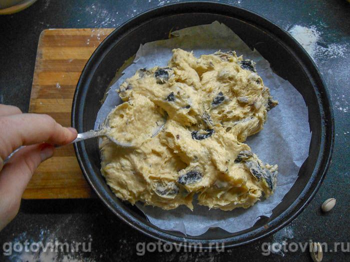 Фотографии рецепта Соленый кекс с черносливом и фисташками , 08 Соленый кекс с черносливом и фисташками , Шаг 08
