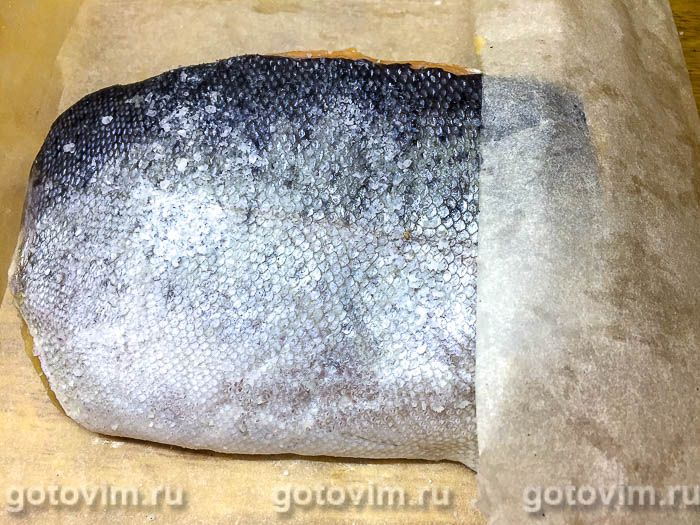 Фотографии рецепта Соленая форель с солью и сахаром, 04 Соленая форель с солью и сахаром, Шаг 04