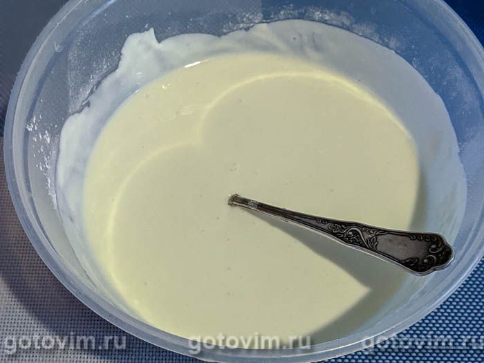 Фотографии рецепта Торт из орехового безе с желе из творога и персиков, 03 Торт из орехового безе с желе из творога и персиков, Шаг 03