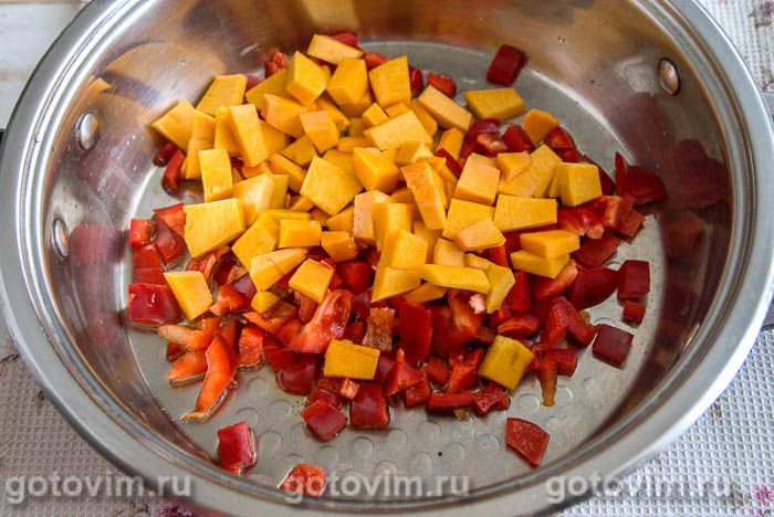 Фотографии рецепта Овощное соте с цветной капустой, тыквой и фасолью, 02 Овощное соте с цветной капустой, тыквой и фасолью, Шаг 02