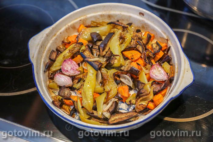 Фотографии рецепта Макароны с печеными овощами и сыром, 02 Макароны с печеными овощами и сыром, Шаг 02