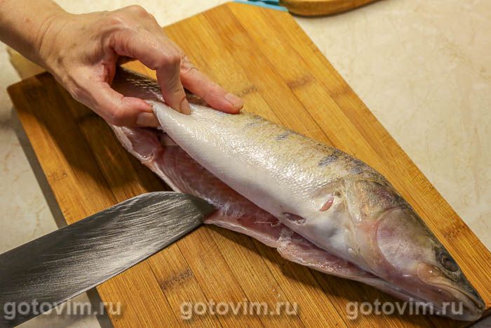 Фотографии рецепта Жареный судак с луком и лисичками, 02 Жареный судак с луком и лисичками, Шаг 02