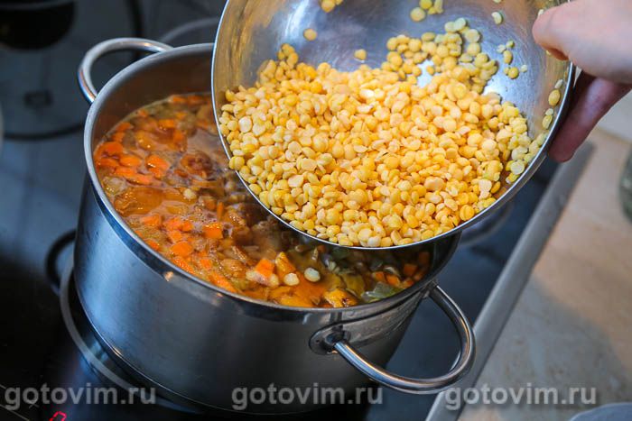 Фотографии рецепта Суп гороховый с лисичками, 07 Суп гороховый с лисичками, Шаг 07