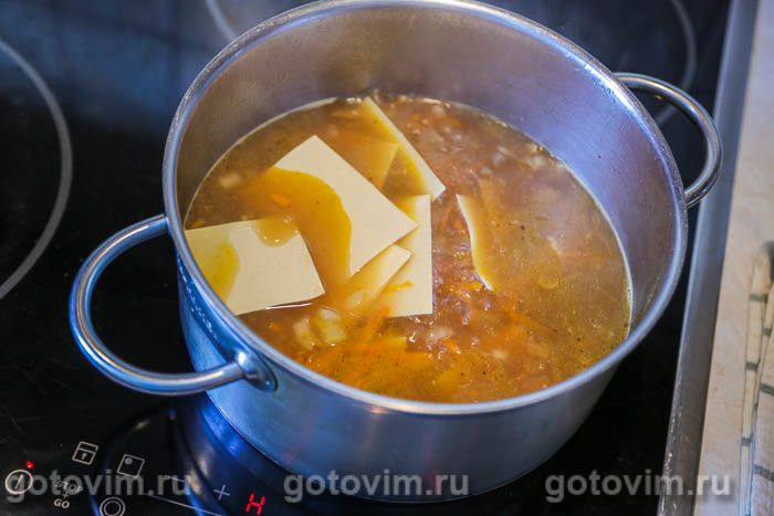 Фотографии рецепта Суп из говяжьего костного бульона с лапшой, 06 Суп из говяжьего костного бульона с лапшой, Шаг 06
