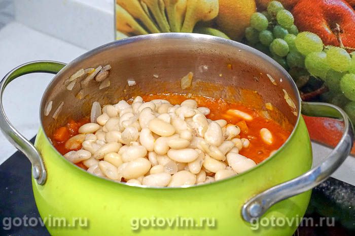 Фотографии рецепта Густой томатный суп с белой фасолью, 08 Густой томатный суп с белой фасолью, Шаг 08