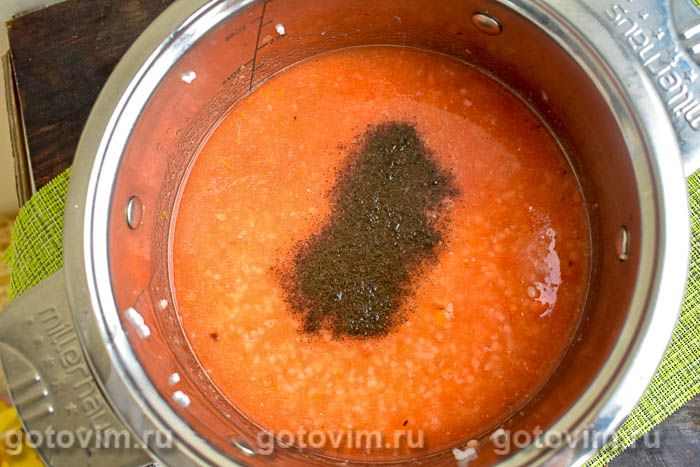 Фотографии рецепта Томатный суп с рисом и рыбными консервами, 05 Томатный суп с рисом и рыбными консервами, Шаг 05