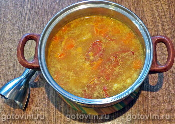 Фотографии рецепта Суп-пюре с томатом и морковью на сливках, 07 Суп-пюре с томатом и морковью на сливках, Шаг 07