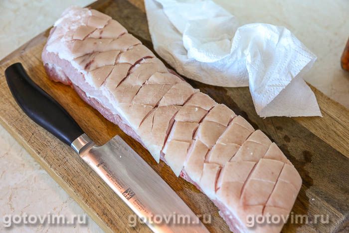 Фотографии рецепта Свиная грудинка, запеченная целым куском на шампурах (на мангале), 01 Свиная грудинка, запеченная целым куском на шампурах (на мангале), Шаг 01