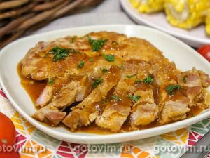 Отбивные в соусе из мясного бульона с кетчупом в мультиварке