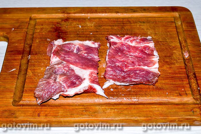 Фотографии рецепта Отбивные из свинины на сковороде в панировке из кукурузных хлопьев, 02 Отбивные из свинины на сковороде в панировке из кукурузных хлопьев, Шаг 02