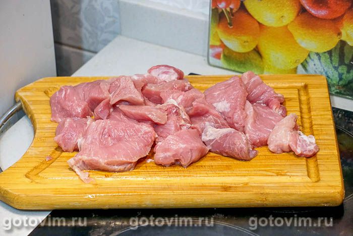 Фотографии рецепта Свинина в сливочном соусе, 02 Свинина в сливочном соусе, Шаг 02